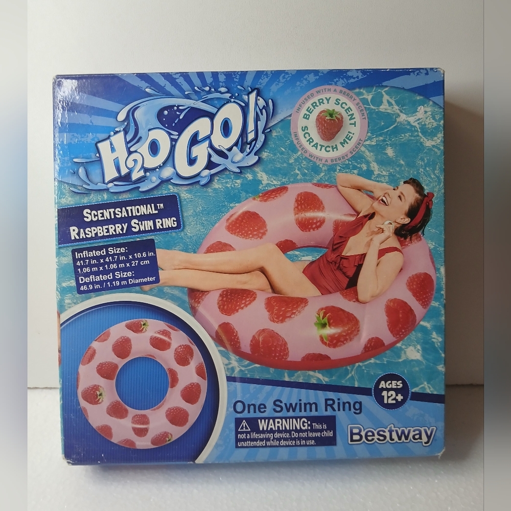 H2O Go Scentsational Raspberry Swim Ring New